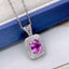 14K GOLD 1.98 CTW NATURAL PADPARADSCHA SAPPHIRE & DIAMOND PENDANT