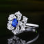 14K GOLD 0.98 CT NATURAL SAPPHIRE & SAPPHIRE RING