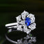 14K GOLD 0.98 CT NATURAL SAPPHIRE & SAPPHIRE RING