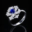 14K GOLD 0.98 CT NATURAL SAPPHIRE & SAPPHIRE RING