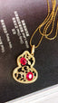 14K GOLD 1.17 CTW VIVID RED NATURAL RUBY & DIAMOND PENDANT