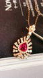 14K GOLD 1.19 CTW NATURAL RUBY & DIAMOND PENDANT