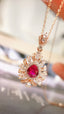 14K GOLD 1.19 CTW NATURAL RUBY & DIAMOND PENDANT