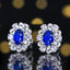 14K GOLD 1.18 CTW VIVID BLUE NATURAL SAPPHIRE & DIAMOND EARRINGS