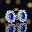 14K GOLD 1.18 CTW VIVID BLUE NATURAL SAPPHIRE & DIAMOND EARRINGS