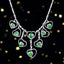 14K GOLD 5.45 CTW VIVID GREEN NATURAL TSAVORITE & DIAMOND NECKLACE