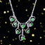 14K GOLD 5.45 CTW VIVID GREEN NATURAL TSAVORITE & DIAMOND NECKLACE