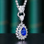 14K GOLD 3.23 CTW NATURAL SAPPHIRE & DIAMOND PENDANT