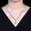 14K GOLD 7.78 CTW VIVID BLUE NATURAL SAPPHIRE & DIAMOND NECKLACE