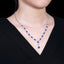 14K GOLD 7.78 CTW VIVID BLUE NATURAL SAPPHIRE & DIAMOND NECKLACE