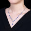 14K GOLD 7.78 CTW VIVID BLUE NATURAL SAPPHIRE & DIAMOND NECKLACE