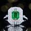 14K GOLD 1.75 CTW VIVID GREEN NATURAL EMERALD & DIAMOND RING/PENDANT