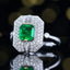 14K GOLD 1.75 CTW VIVID GREEN NATURAL EMERALD & DIAMOND RING/PENDANT