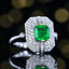 14K GOLD 1.75 CTW VIVID GREEN NATURAL EMERALD & DIAMOND RING/PENDANT