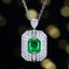 14K GOLD 1.75 CTW VIVID GREEN NATURAL EMERALD & DIAMOND RING/PENDANT