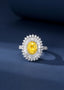 14K GOLD 2.64 CTW NATURAL YELLOW DIAMOND & DIAMOND RING