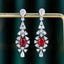 14K GOLD 2.93 CTW NATURAL RUBY & DIAMOND EARRINGS