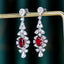 14K GOLD 2.93 CTW NATURAL RUBY & DIAMOND EARRINGS