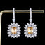 14K GOLD 4.00 CTW NATURAL SAPPHIRE & DIAMOND EARRINGS