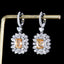 14K GOLD 4.00 CTW NATURAL SAPPHIRE & DIAMOND EARRINGS