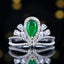 14K GOLD 0.81 CTW VIVID GREEN NATURAL EMERALD & DIAMOND RING