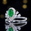 14K GOLD 0.81 CTW VIVID GREEN NATURAL EMERALD & DIAMOND RING