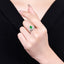 14K GOLD 0.81 CTW VIVID GREEN NATURAL EMERALD & DIAMOND RING