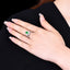 14K GOLD 0.81 CTW VIVID GREEN NATURAL EMERALD & DIAMOND RING