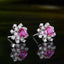 14K GOLD 0.96 CTW NATURAL PADPARADSCHA SAPPHIRE & DIAMOND EARRINGS