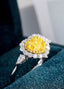 14K GOLD 1.63 CTW NATURAL YELLOW DIAMOND & DIAMOND RING