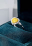 14K GOLD 1.63 CTW NATURAL YELLOW DIAMOND & DIAMOND RING