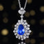 14K GOLD 3.44 CTW NATURAL SAPPHIRE & DIAMOND PENDANT