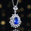 14K GOLD 3.44 CTW NATURAL SAPPHIRE & DIAMOND PENDANT