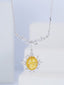 14K GOLD 2.10 CTW NATURAL YELLOW DIAMOND & DIAMOND NECKLACE