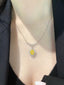 14K GOLD 2.10 CTW NATURAL YELLOW DIAMOND & DIAMOND NECKLACE