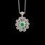 14K GOLD 1.08 CTW VIVID GREEN NATURAL EMERALD & DIAMOND PENDANT