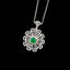 14K GOLD 1.08 CTW VIVID GREEN NATURAL EMERALD & DIAMOND PENDANT