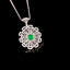 14K GOLD 1.08 CTW VIVID GREEN NATURAL EMERALD & DIAMOND PENDANT