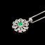 14K GOLD 1.08 CTW VIVID GREEN NATURAL EMERALD & DIAMOND PENDANT