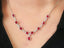 14K GOLD 6.06 CTW VIVID RED NATURAL RUBY & DIAMOND NECKLACE