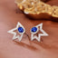 14K GOLD 0.93 CTW NATURAL SAPPHIRE & DIAMOND EARRINGS