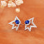 14K GOLD 0.93 CTW NATURAL SAPPHIRE & DIAMOND EARRINGS