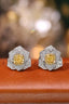 14K GOLD 0.66 CT NATURAL YELLOW DIAMOND & DIAMOND EARRINGS