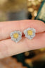 14K GOLD 0.66 CT NATURAL YELLOW DIAMOND & DIAMOND EARRINGS