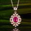 14K GOLD 0.95 CTW NATURAL RUBY & DIAMOND PENDANT