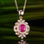 14K GOLD 0.95 CTW NATURAL RUBY & DIAMOND PENDANT