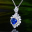 14K GOLD 2.50 CTW NATURAL SAPPHIRE & DIAMOND PENDANT