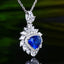 14K GOLD 2.50 CTW NATURAL SAPPHIRE & DIAMOND PENDANT