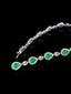 14K GOLD 5.26 CTW VIVID GREEN NATURAL EMERALD & DIAMOND BRACELET