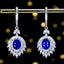 14K GOLD 3.93 CTW NATURAL SAPPHIRE & DIAMOND EARRINGS